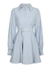 FELICE STRIPED CREPE DRESS 140 BLUE