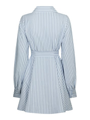 FELICE STRIPED CREPE DRESS 140 BLUE