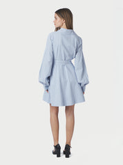 FELICE STRIPED CREPE DRESS 140 BLUE