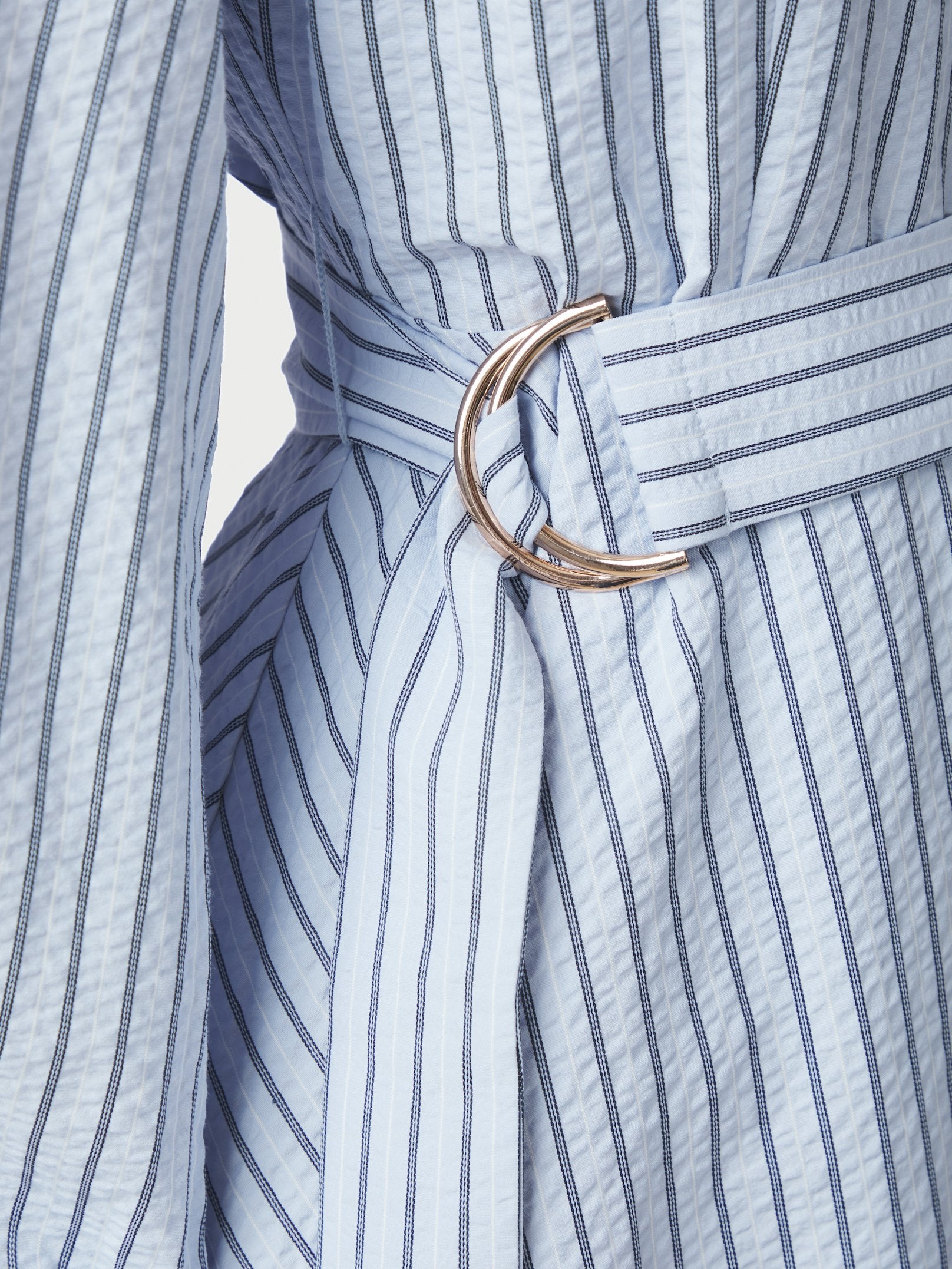 FELICE STRIPED CREPE DRESS 140 BLUE