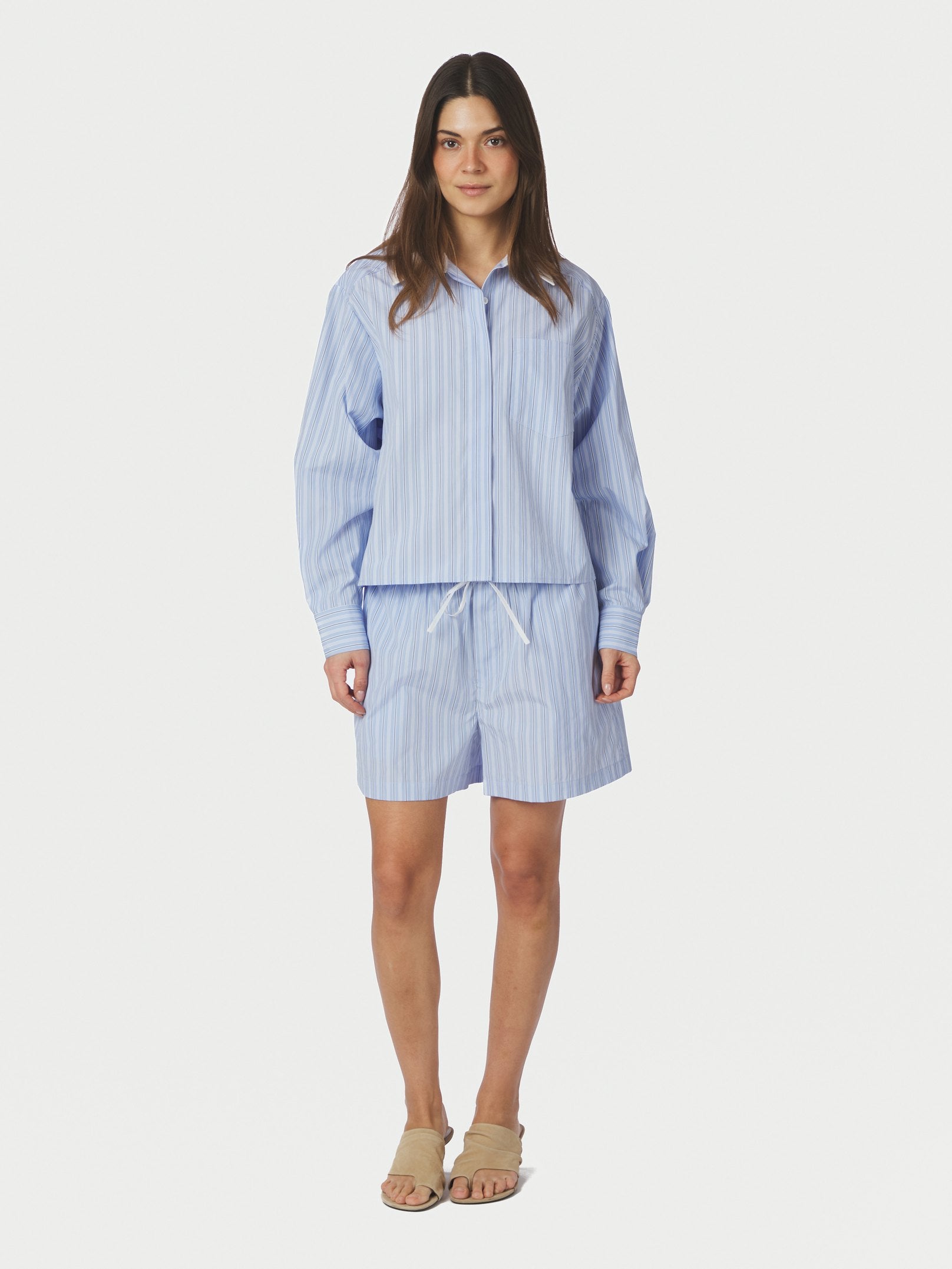 DELFIA STRIPE SHIRT 665 LIGHT BLUE