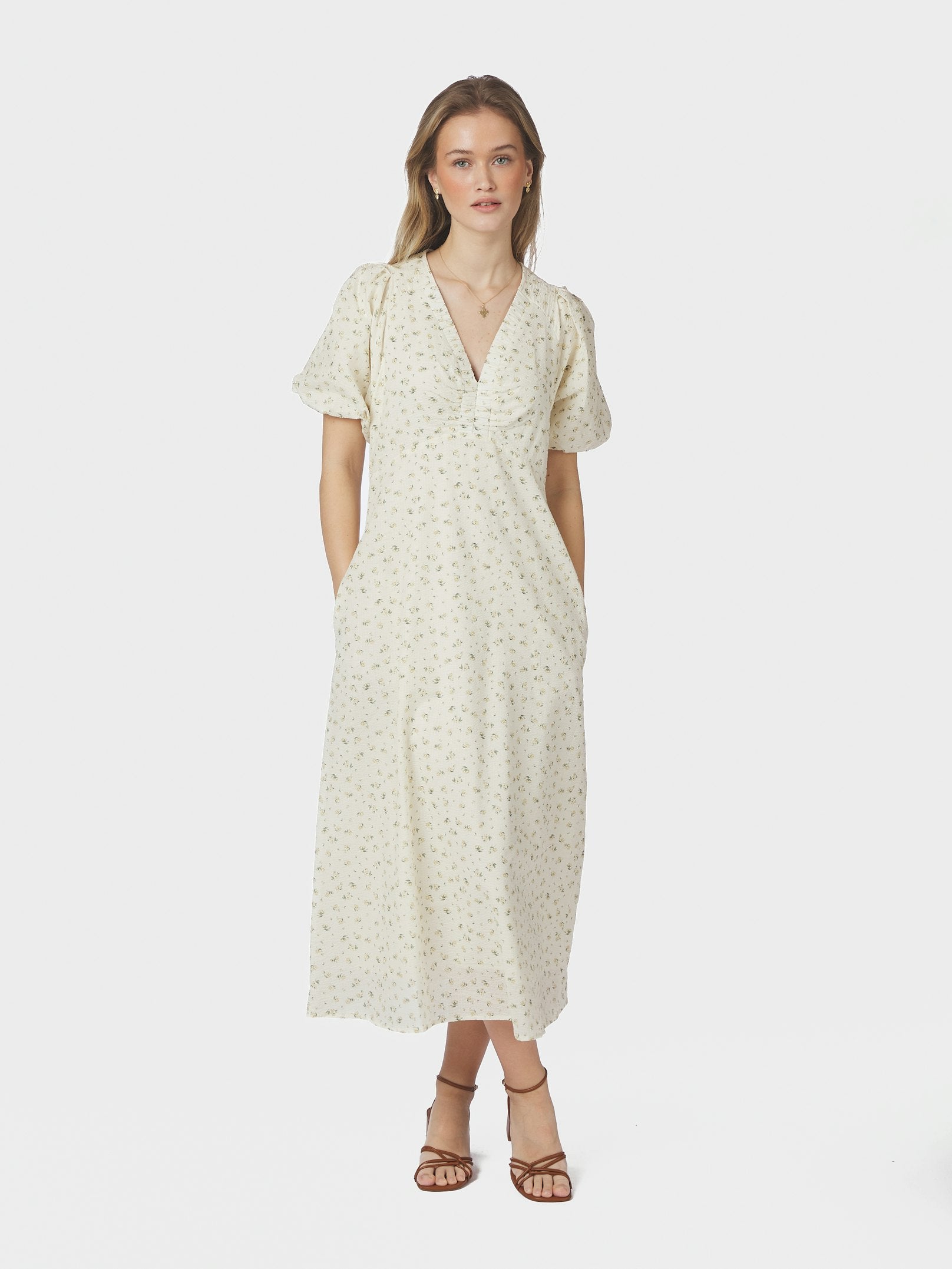 Illana Small Rose Flower Dress – 191 LIGHT YELLOW
