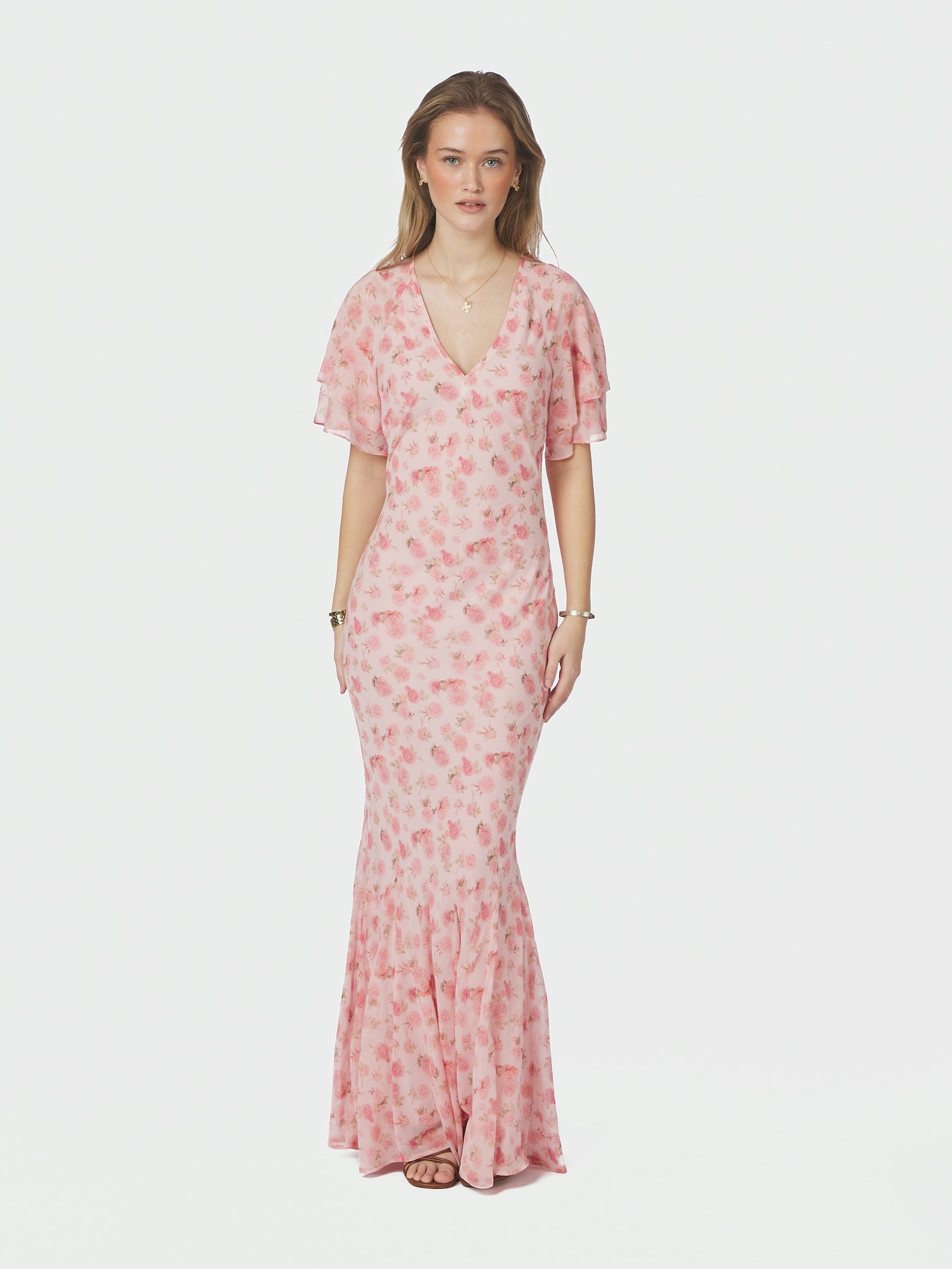 CELESSE FLOWER FADE DRESS 754 LIGHT PINK
