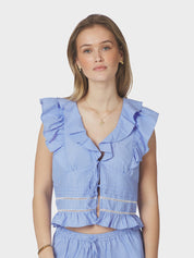 JOLIA STRIPE TOP 145 LIGHT BLUE