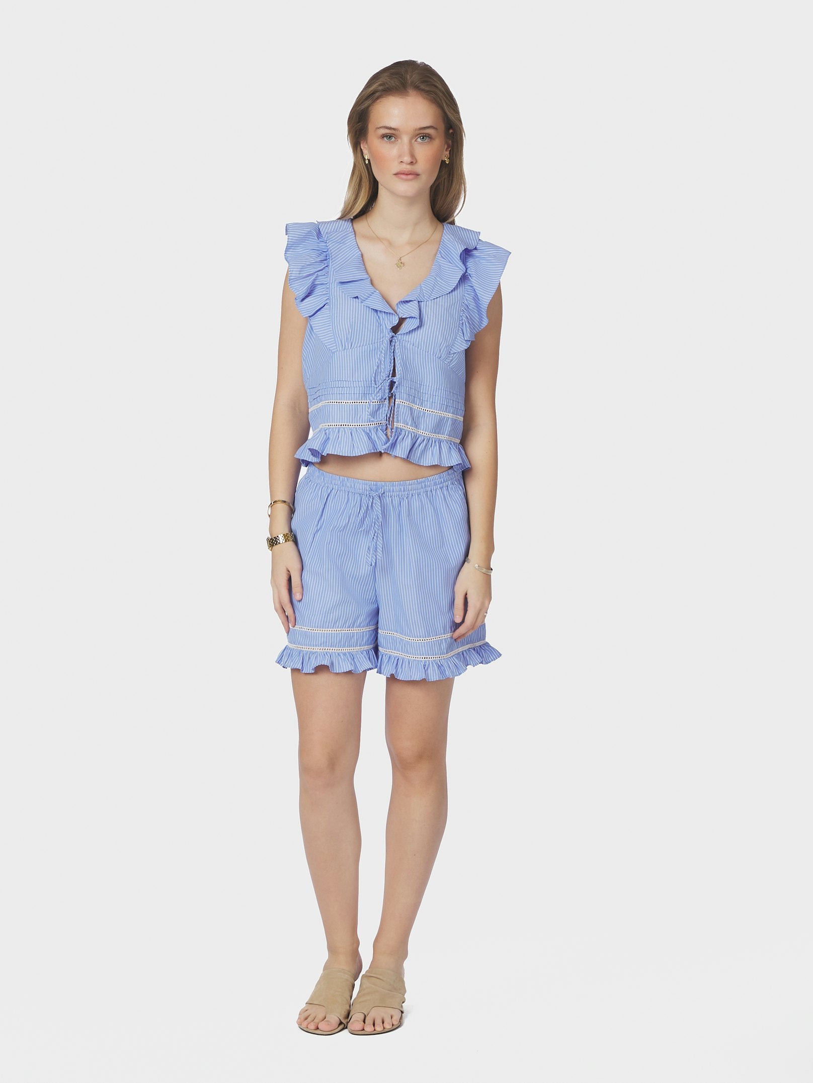 JOLIA STRIPE TOP 145 LIGHT BLUE