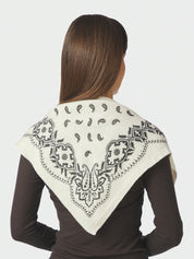 ADELINA PAISLEY KNIT SCARF 121 OFF WHITE