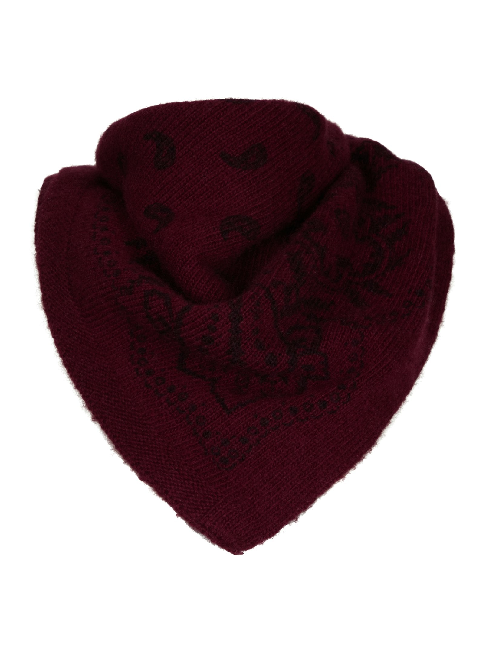 ADELINA PAISLEY KNIT SCARF 682 WINE