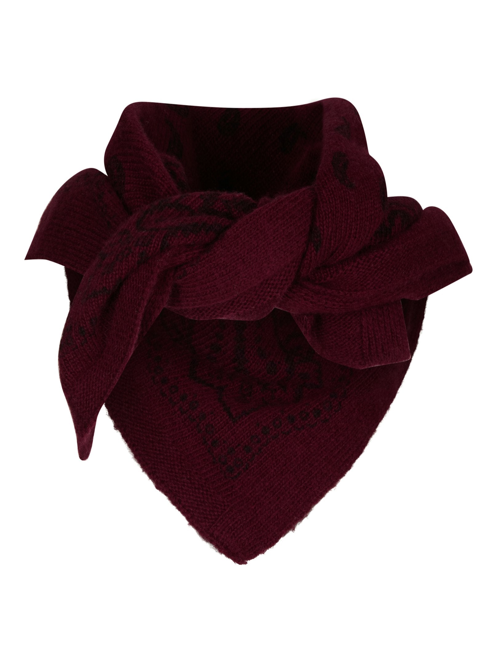 ADELINA PAISLEY KNIT SCARF 682 WINE