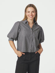 Etta Stripe B Shirt – DARK GREY