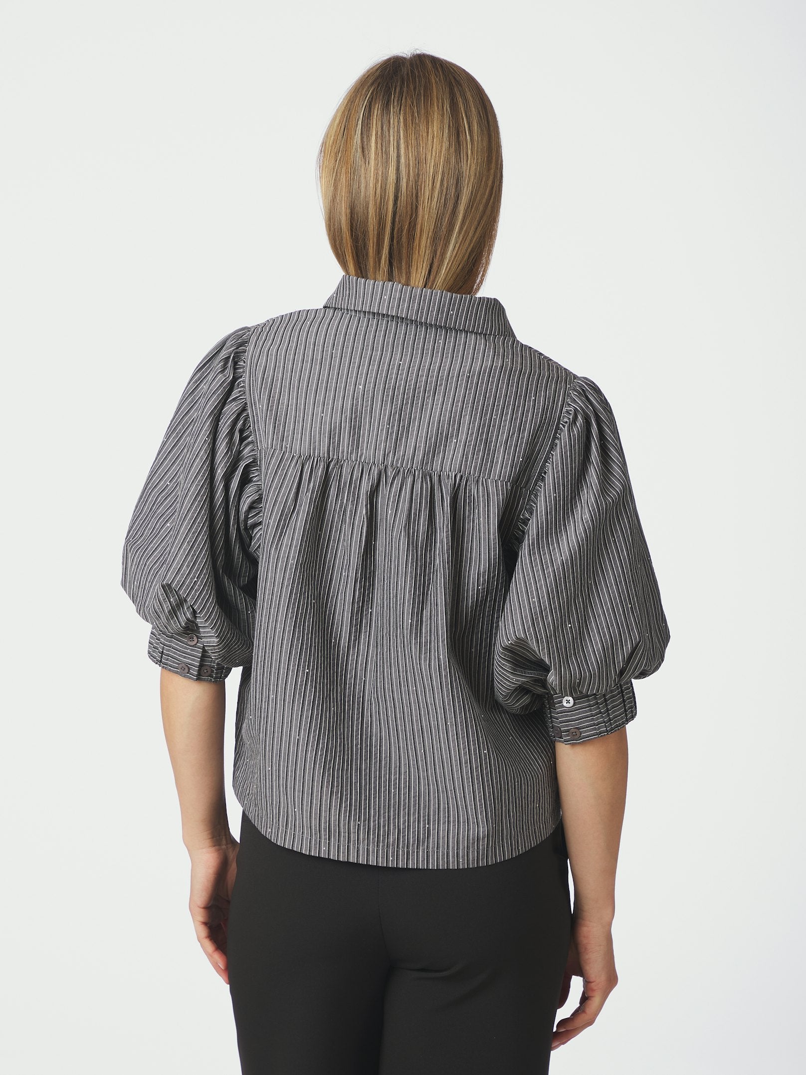 Etta Stripe B Shirt – DARK GREY
