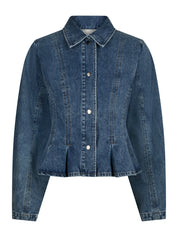 Rivora Denim Peplum Jacket – BLUE