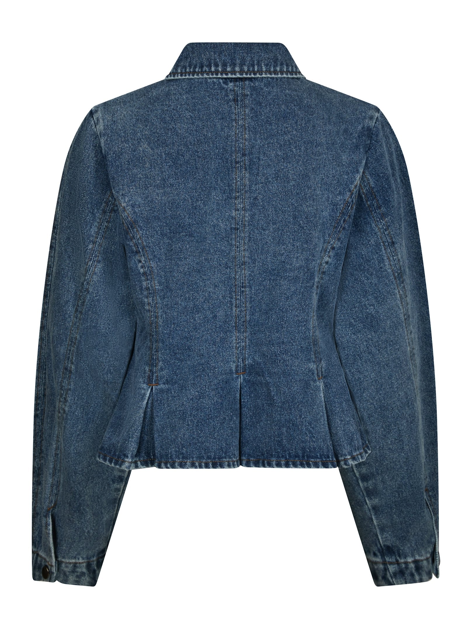 Rivora Denim Peplum Jacket – BLUE