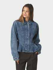 Rivora Denim Peplum Jacket – BLUE