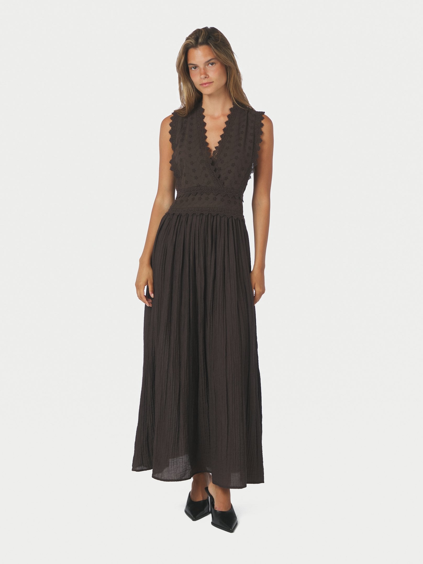 Arista Lace Dress – DARK BROWN