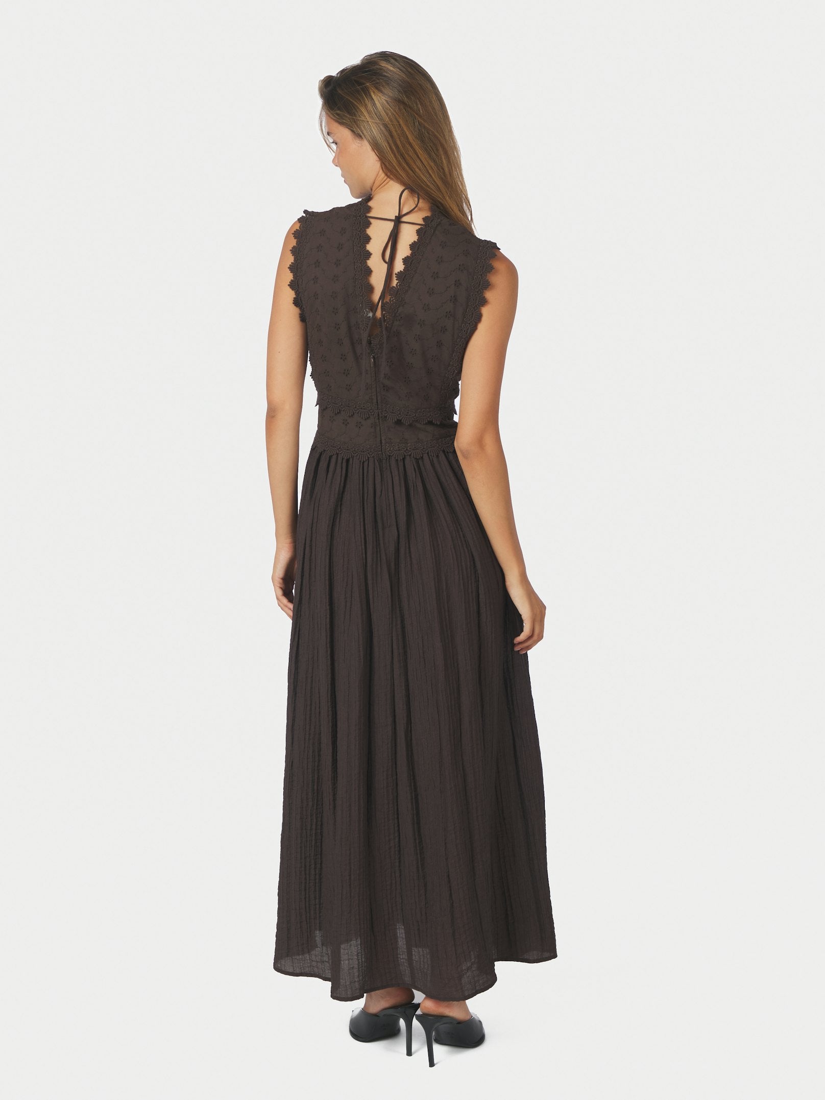 Arista Lace Dress – DARK BROWN