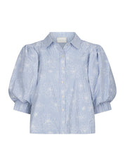 Etta Flower Stripe Shirt – LIGHT BLUE