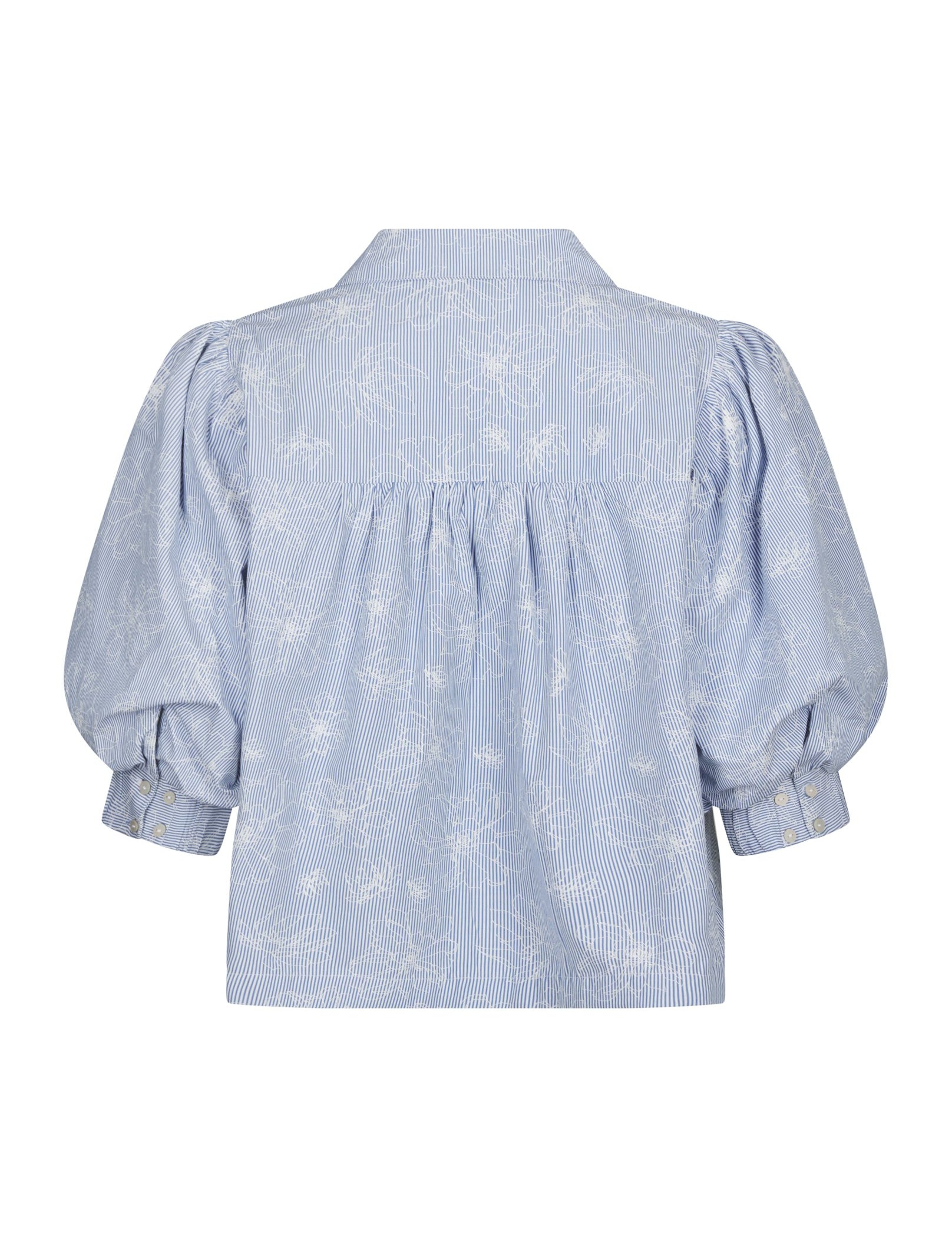 Etta Flower Stripe Shirt – LIGHT BLUE