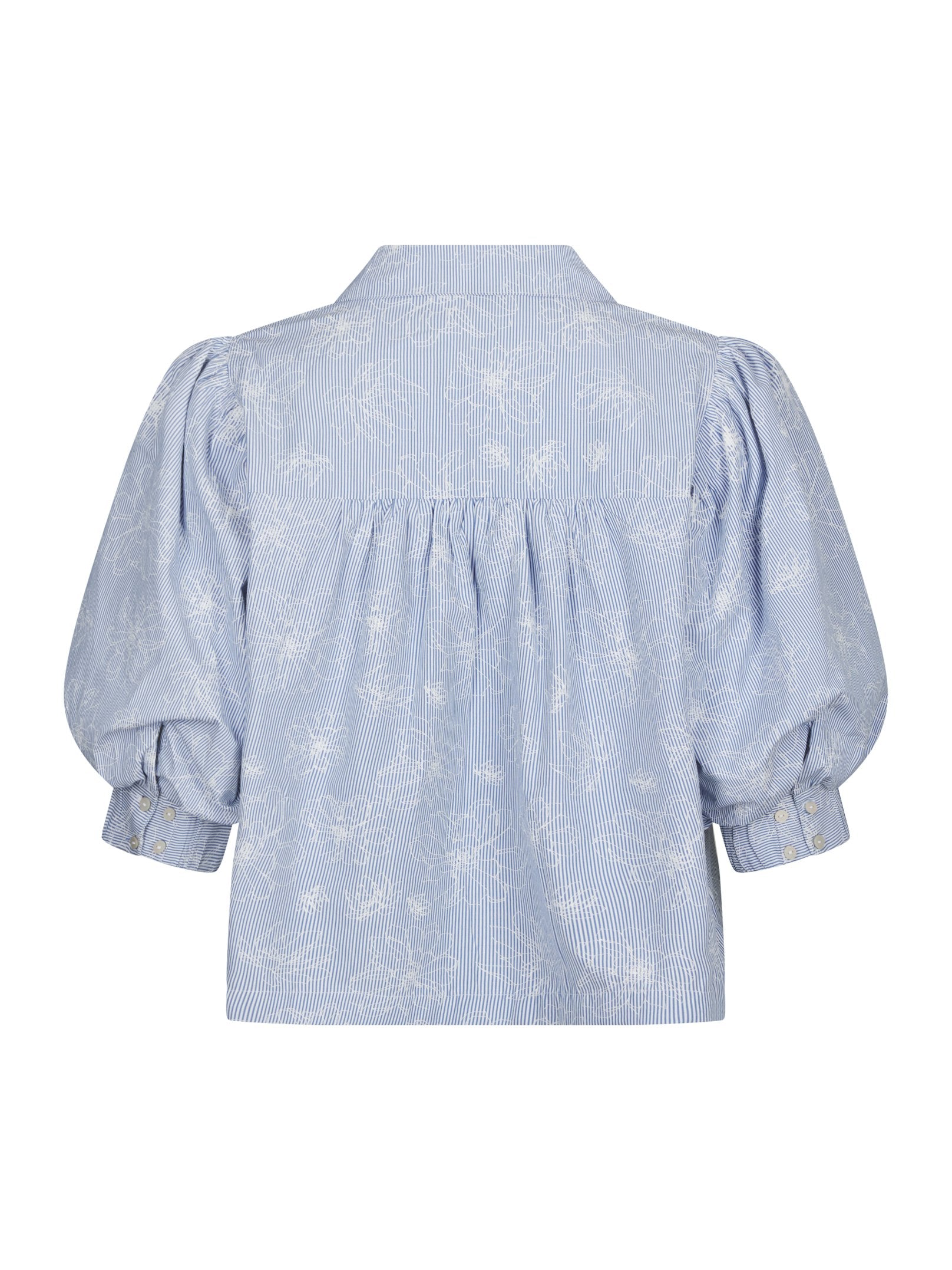 Etta Flower Stripe Shirt – LIGHT BLUE