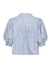 Etta Flower Stripe Shirt – LIGHT BLUE