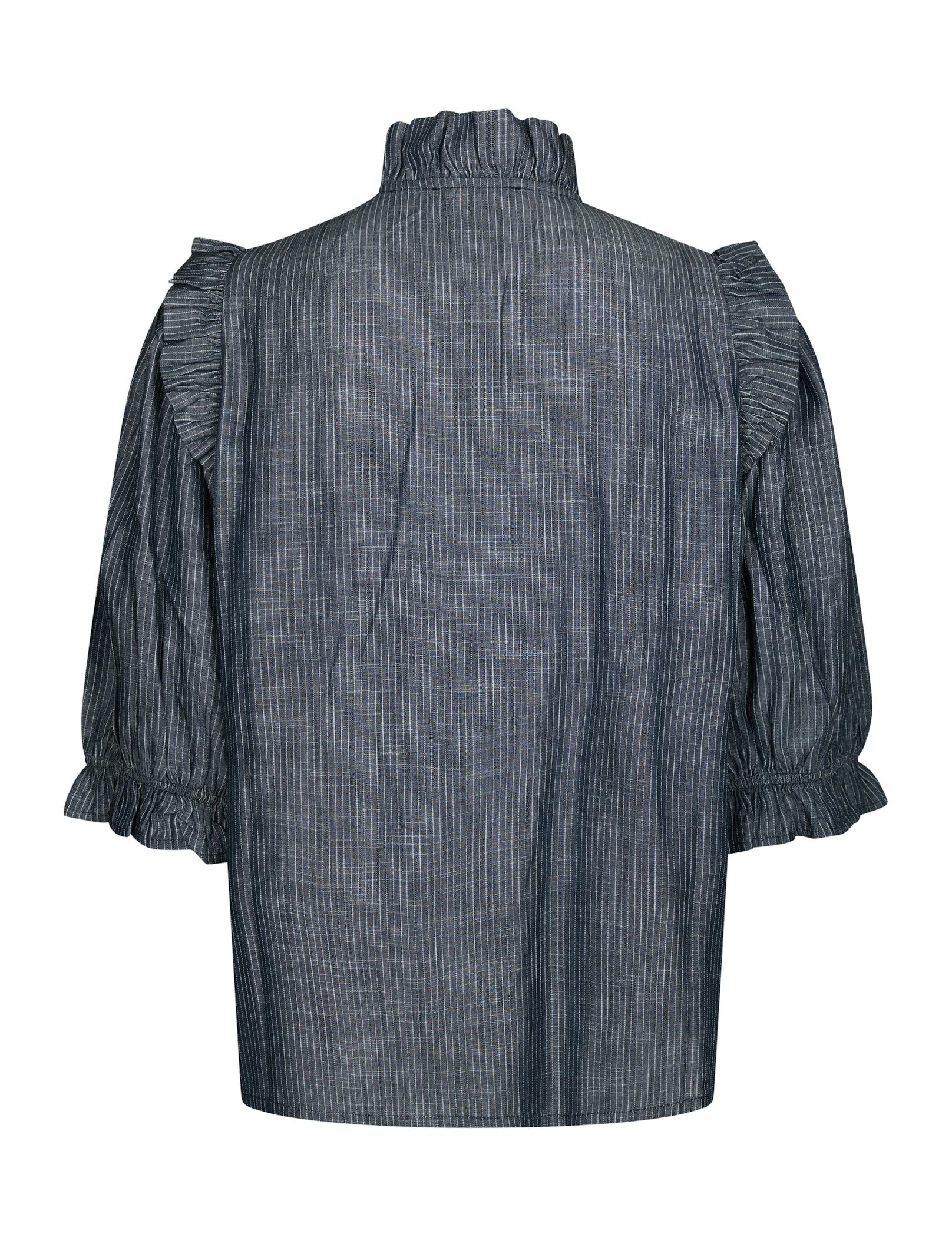 Chacha Chambray Stripe Blouse – DARK BLUE