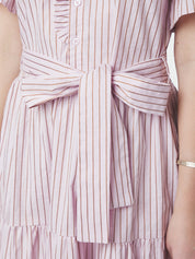 NESSIE STRUCTURE STRIPE DRESS 754 LIGHT PINK