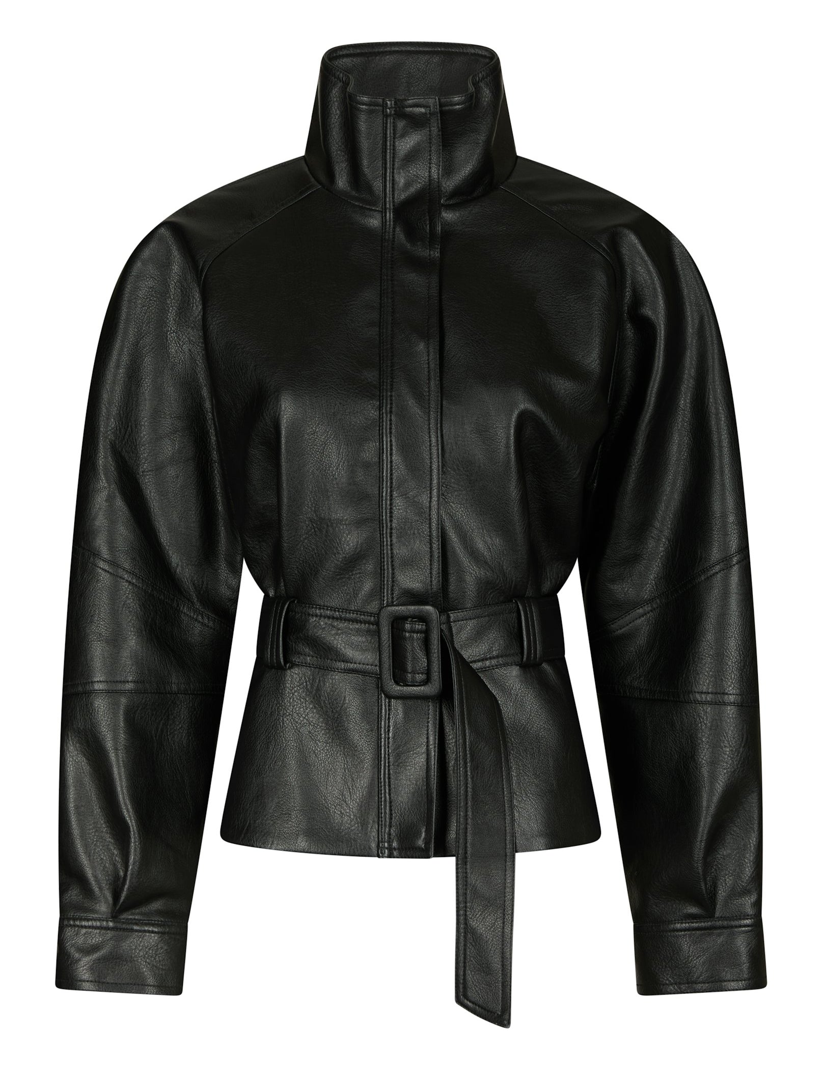 Jaclyn Faux Leather Jacket – BLACK