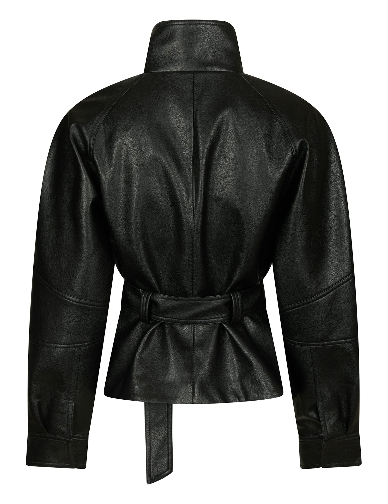 Jaclyn Faux Leather Jacket – BLACK