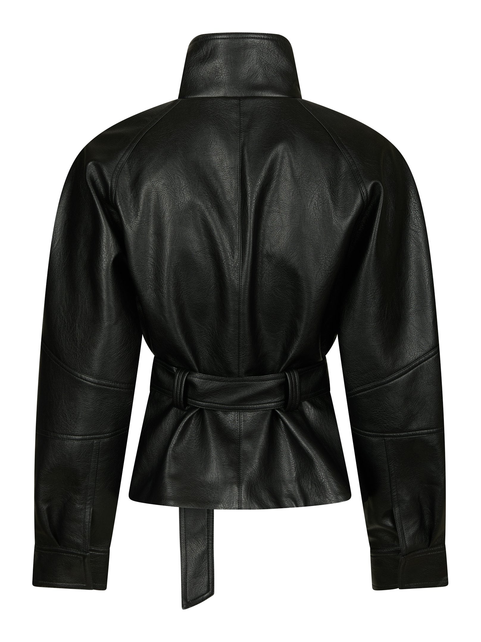 Jaclyn Faux Leather Jacket – BLACK