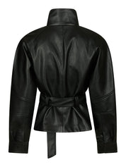 Jaclyn Faux Leather Jacket – BLACK