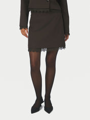 Brigitte Structure Lace Skirt – 676 DARK BROWN