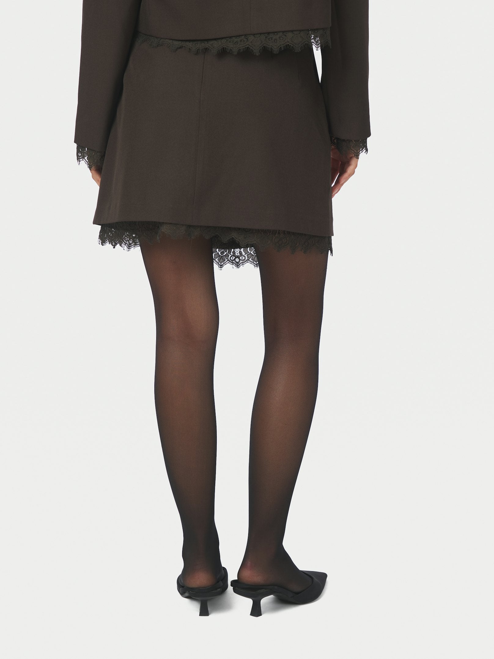 Brigitte Structure Lace Skirt – 676 DARK BROWN
