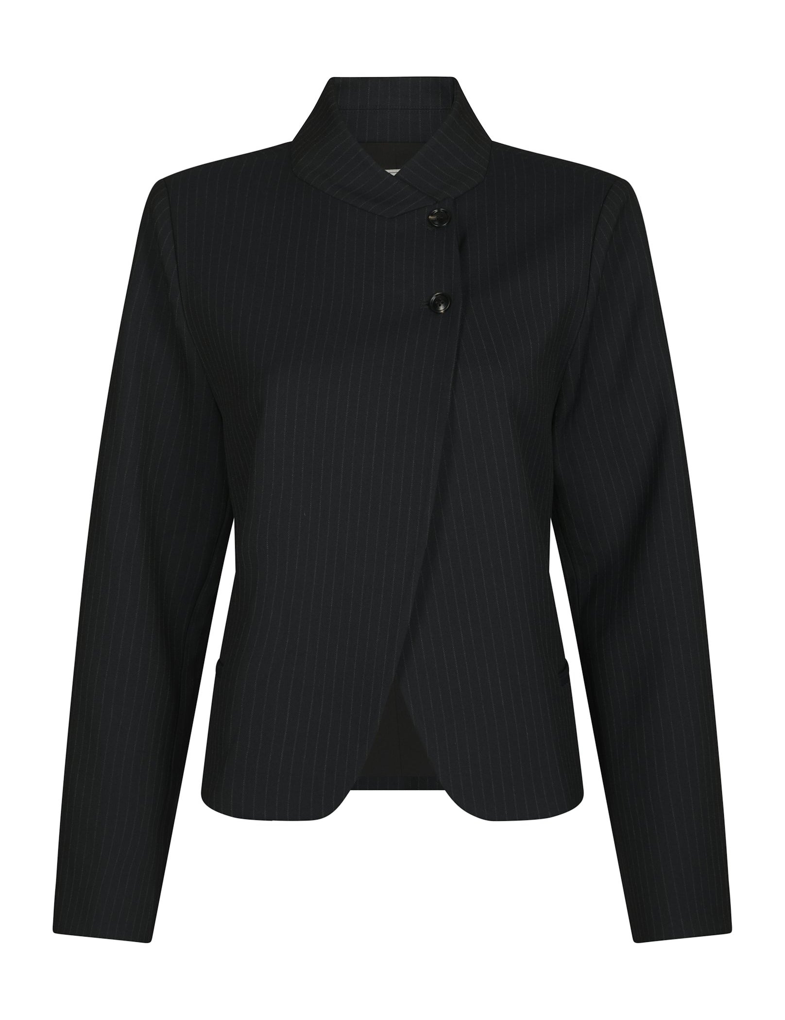 Tiria Slim Pinstripe Blazer – DARK NAVY