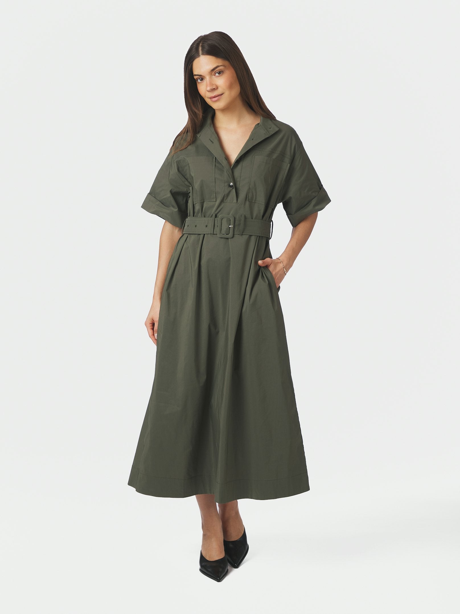 Cina Poplin Dress – ARMY