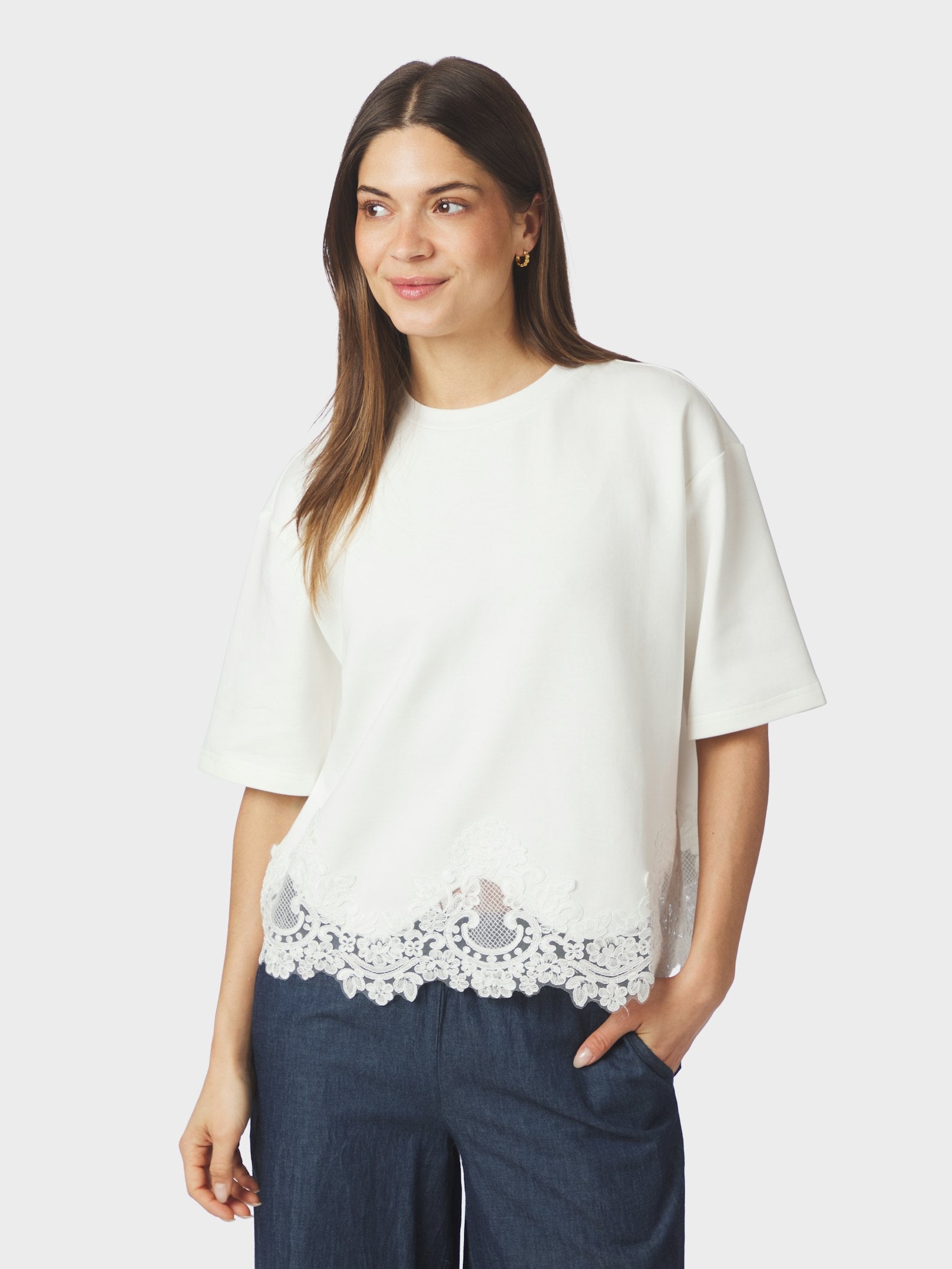 Iria Lace Tee – 120 WHITE