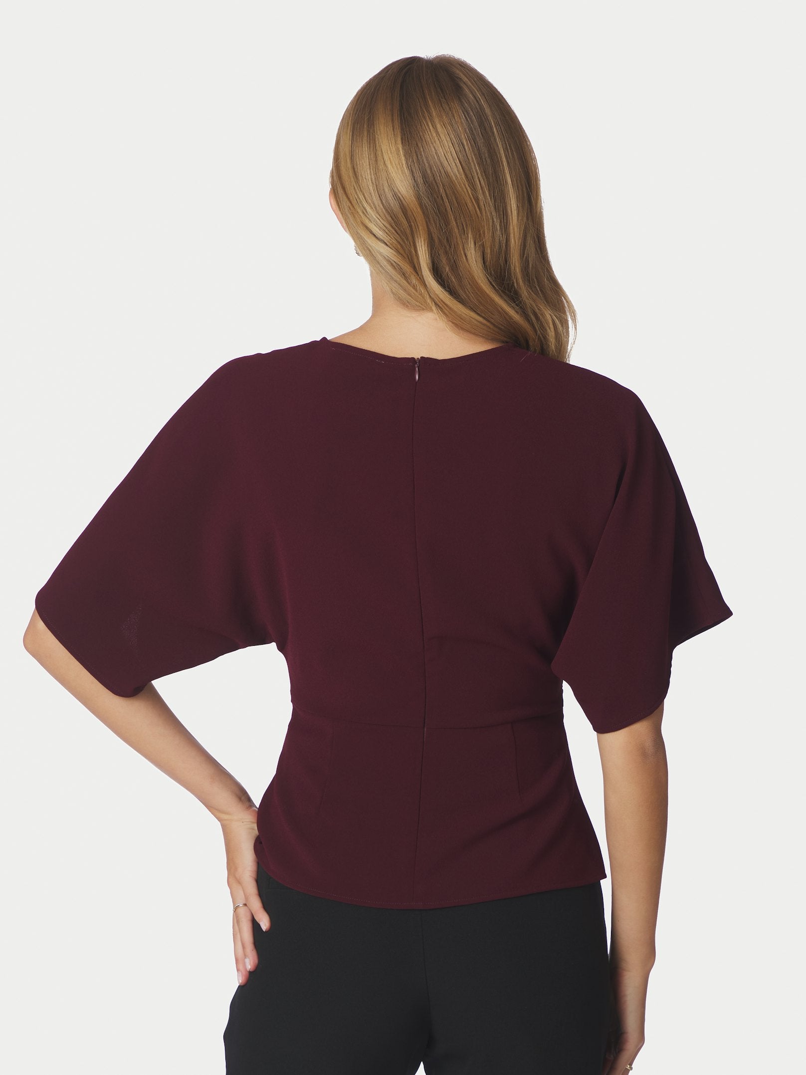 Miriel Drape Blouse – PLUM