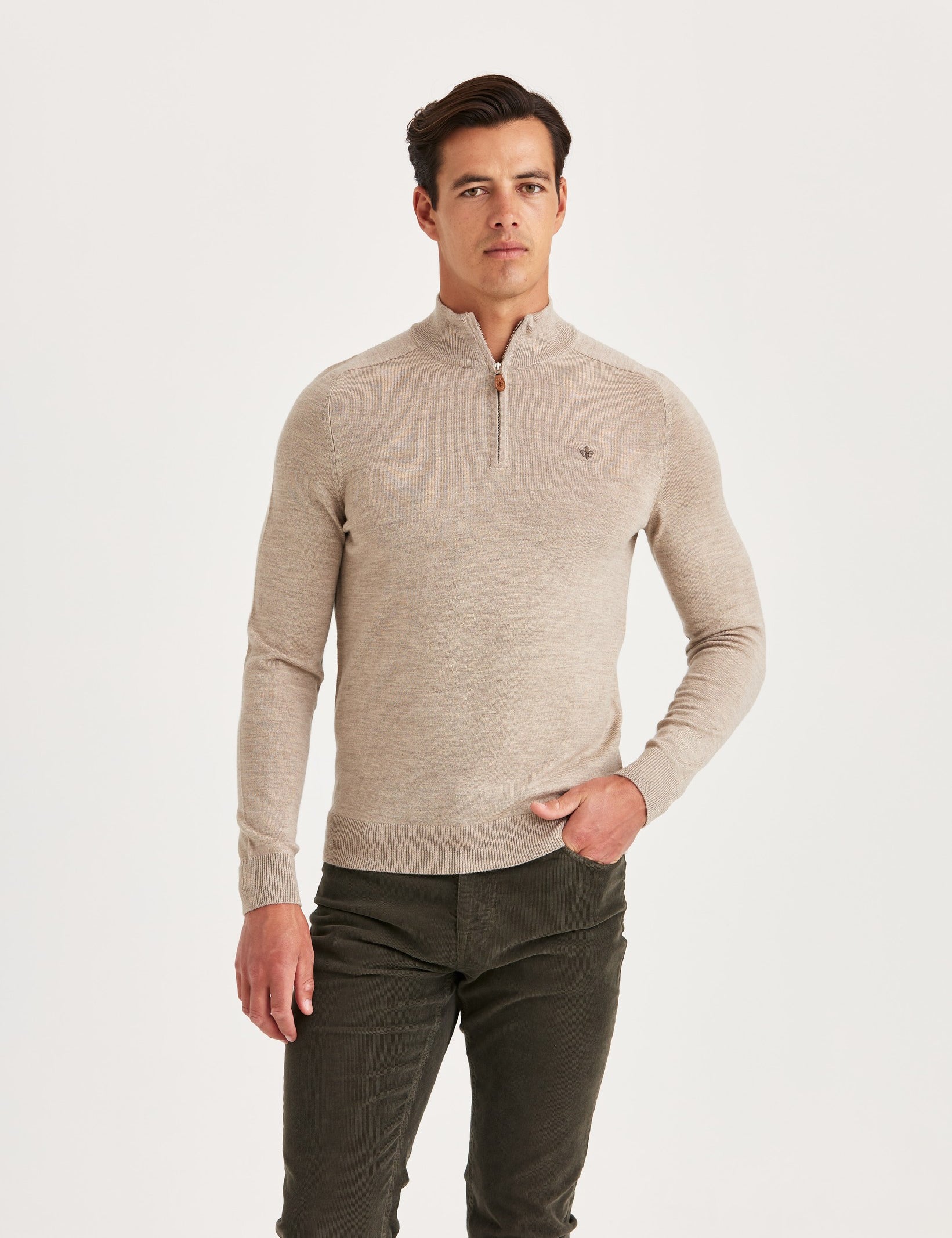 MERINO JOHN ZIP 05 KHAKI