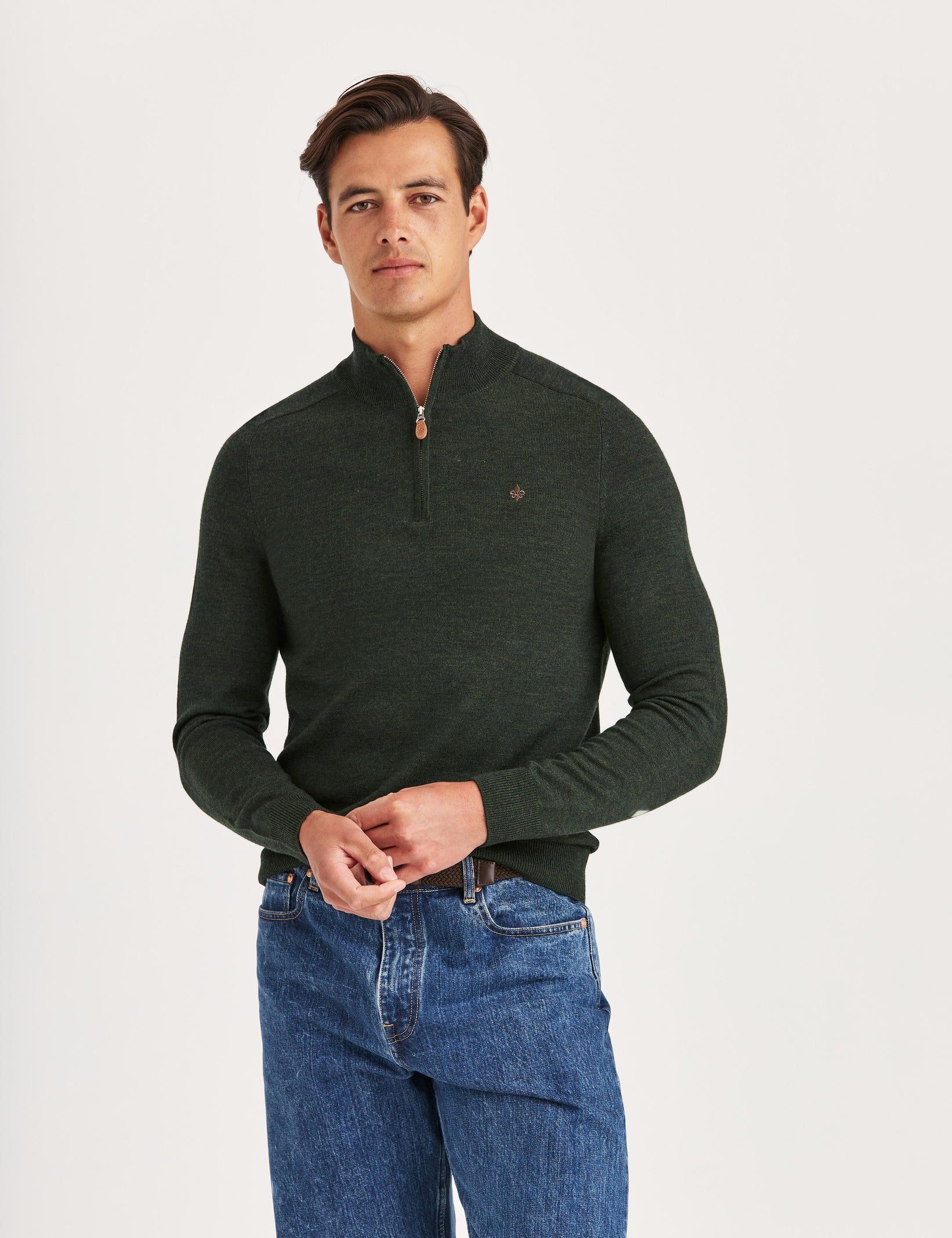 MERINO JOHN ZIP 77 OLIVE