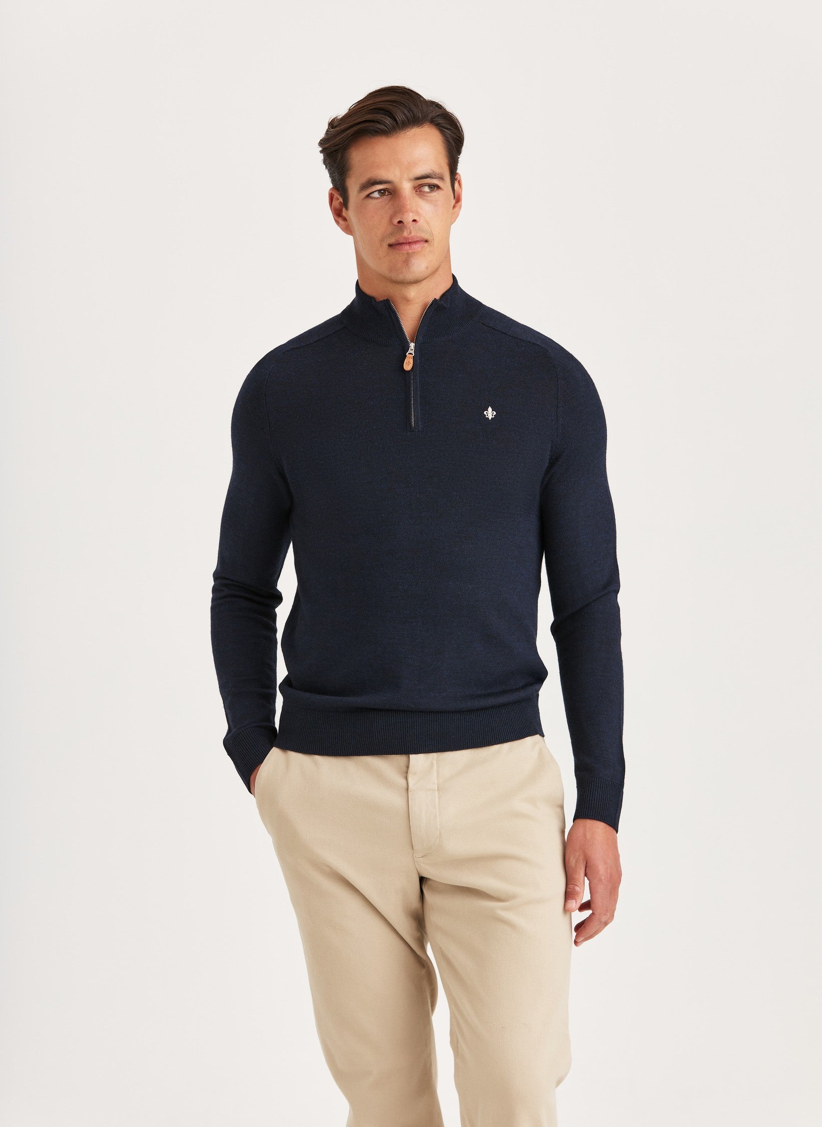 MERINO JOHN ZIP 60 NAVY
