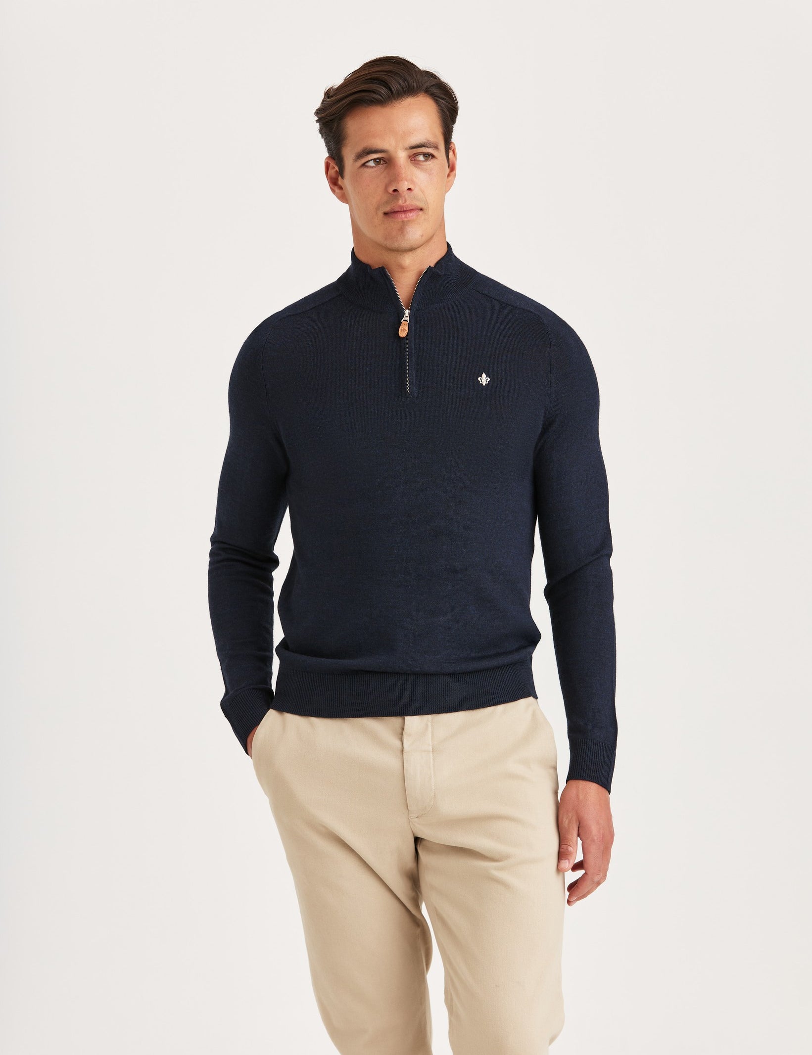 MERINO JOHN ZIP 60 NAVY