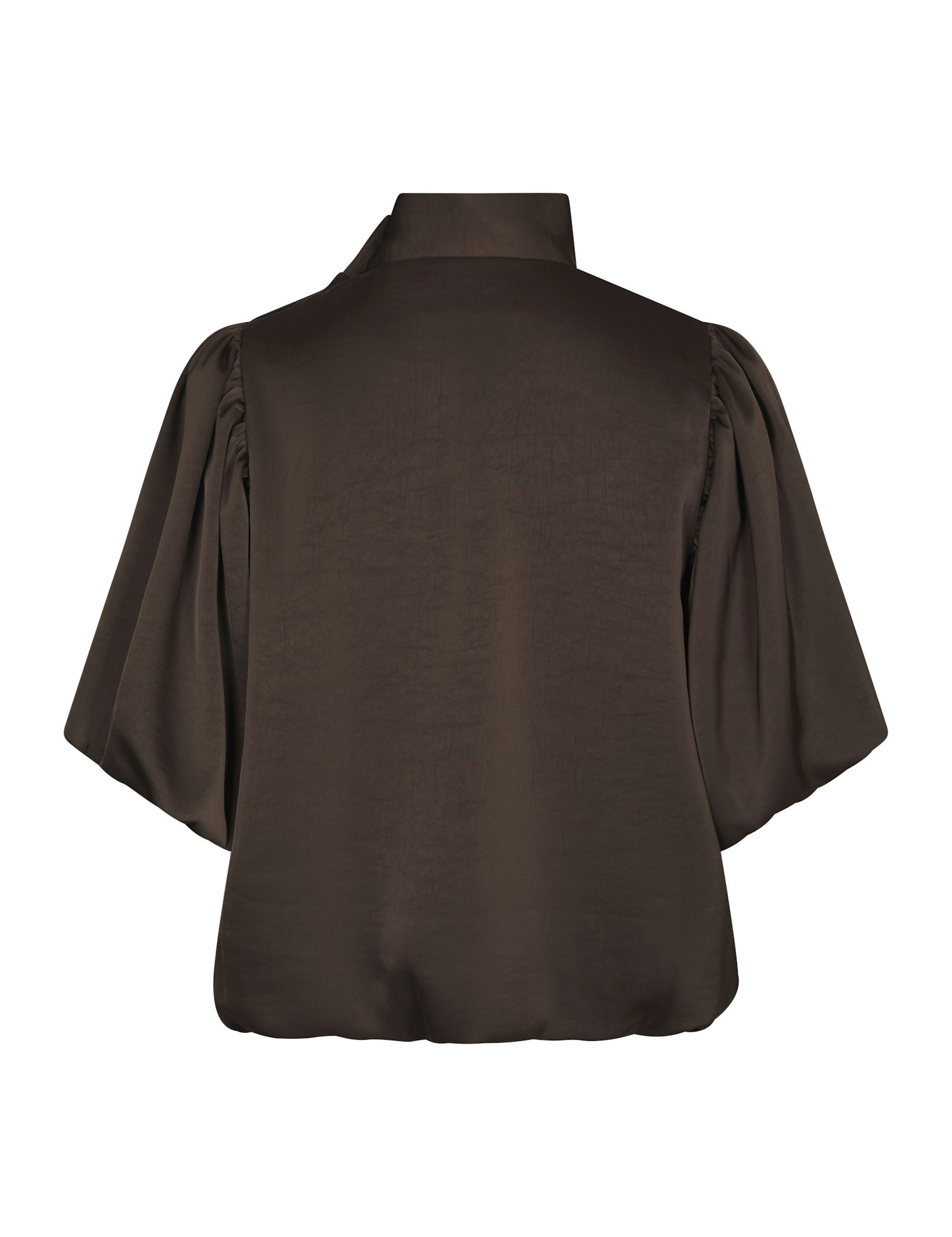 Parisa Heavy Sateen Blouse – DARK BROWN