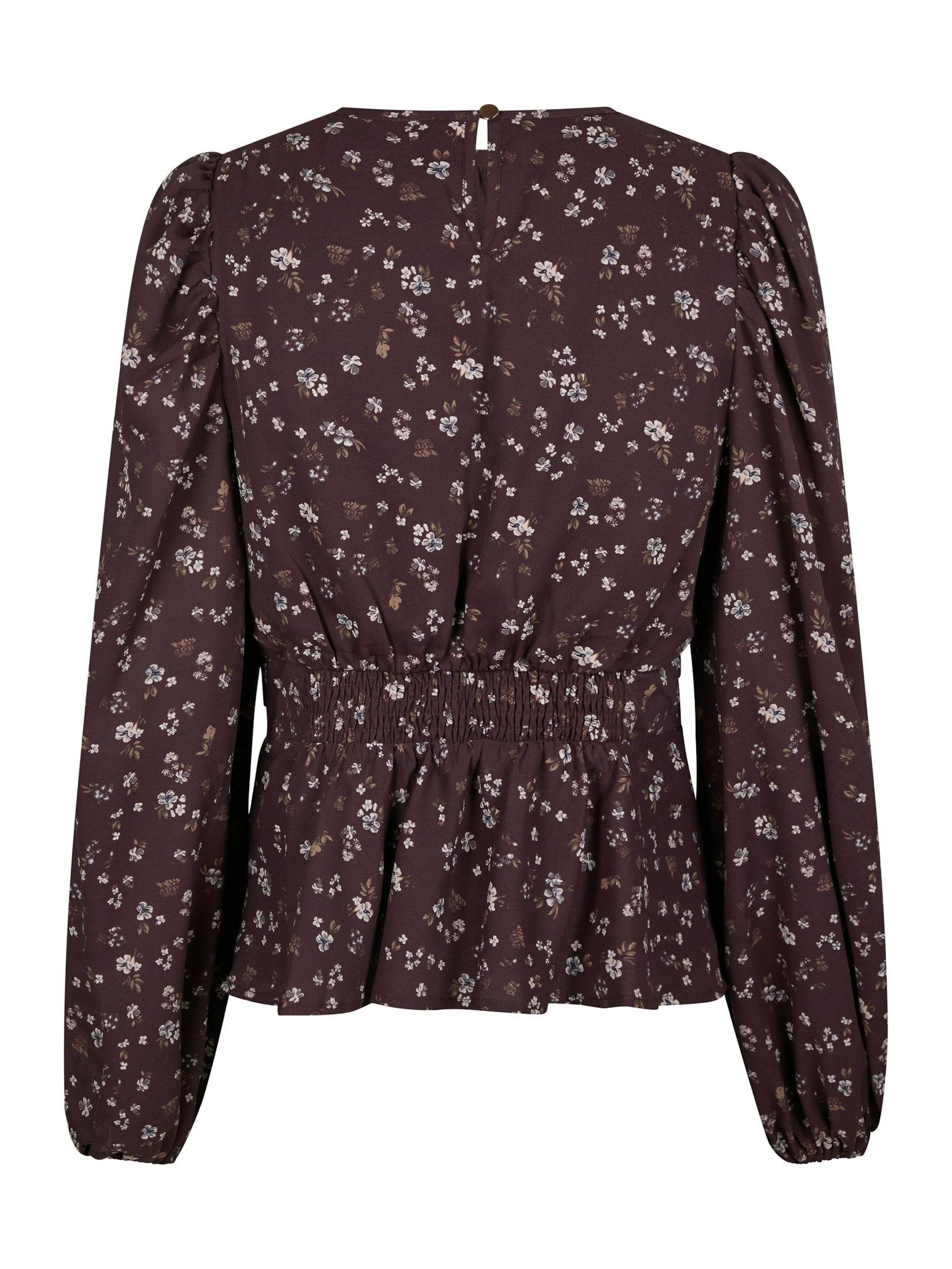 Delphine Flowerbunch Blouse – CHOCOLATE PLUM