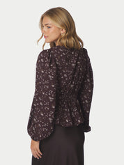 Delphine Flowerbunch Blouse – CHOCOLATE PLUM
