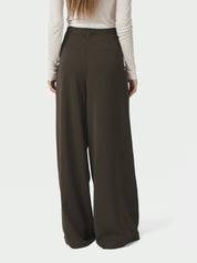 Eddina Woven Pants – DARK BROWN