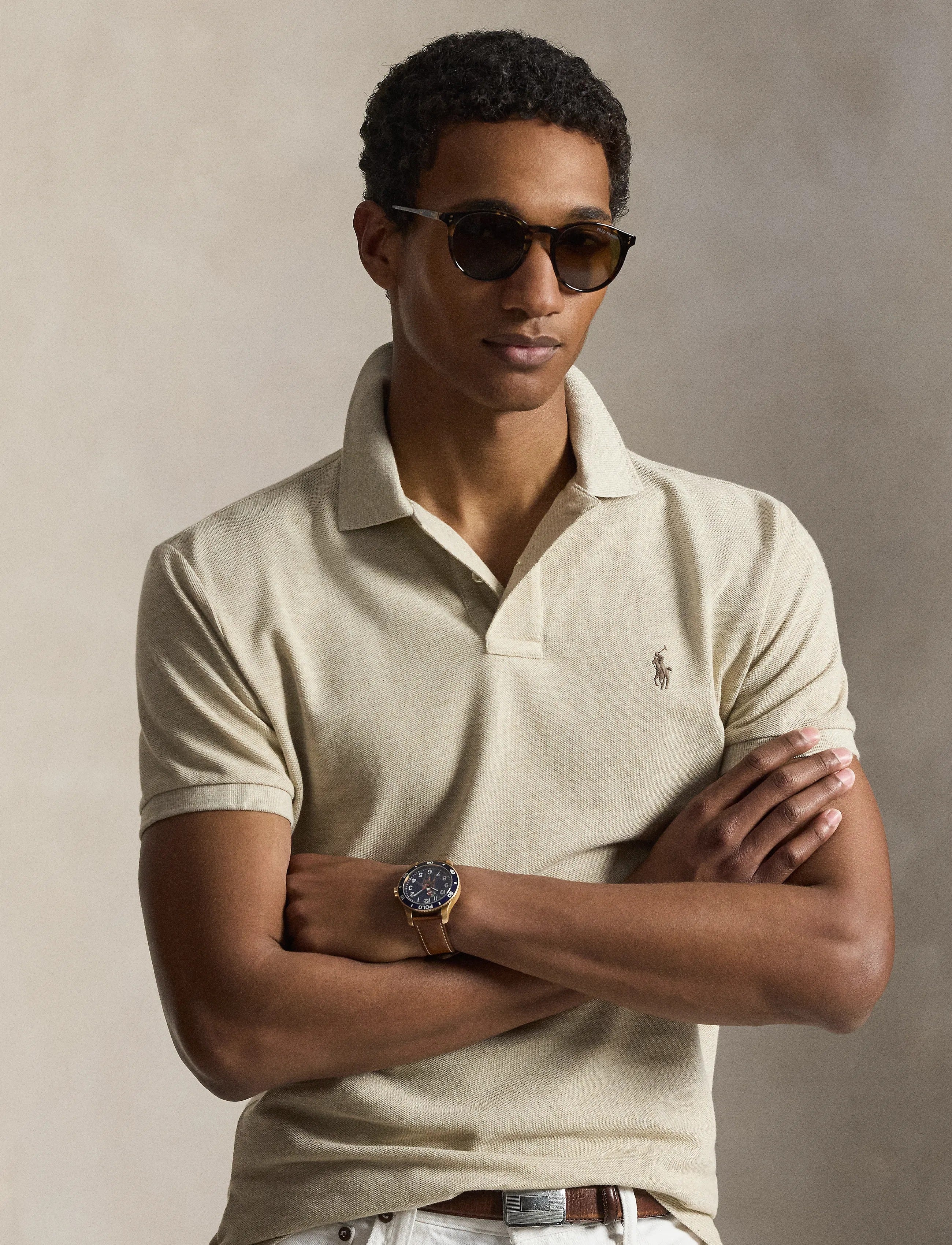 SHORT SLEEVE KNIT 342 EXPEDITION DUNE HEATHER/C8888