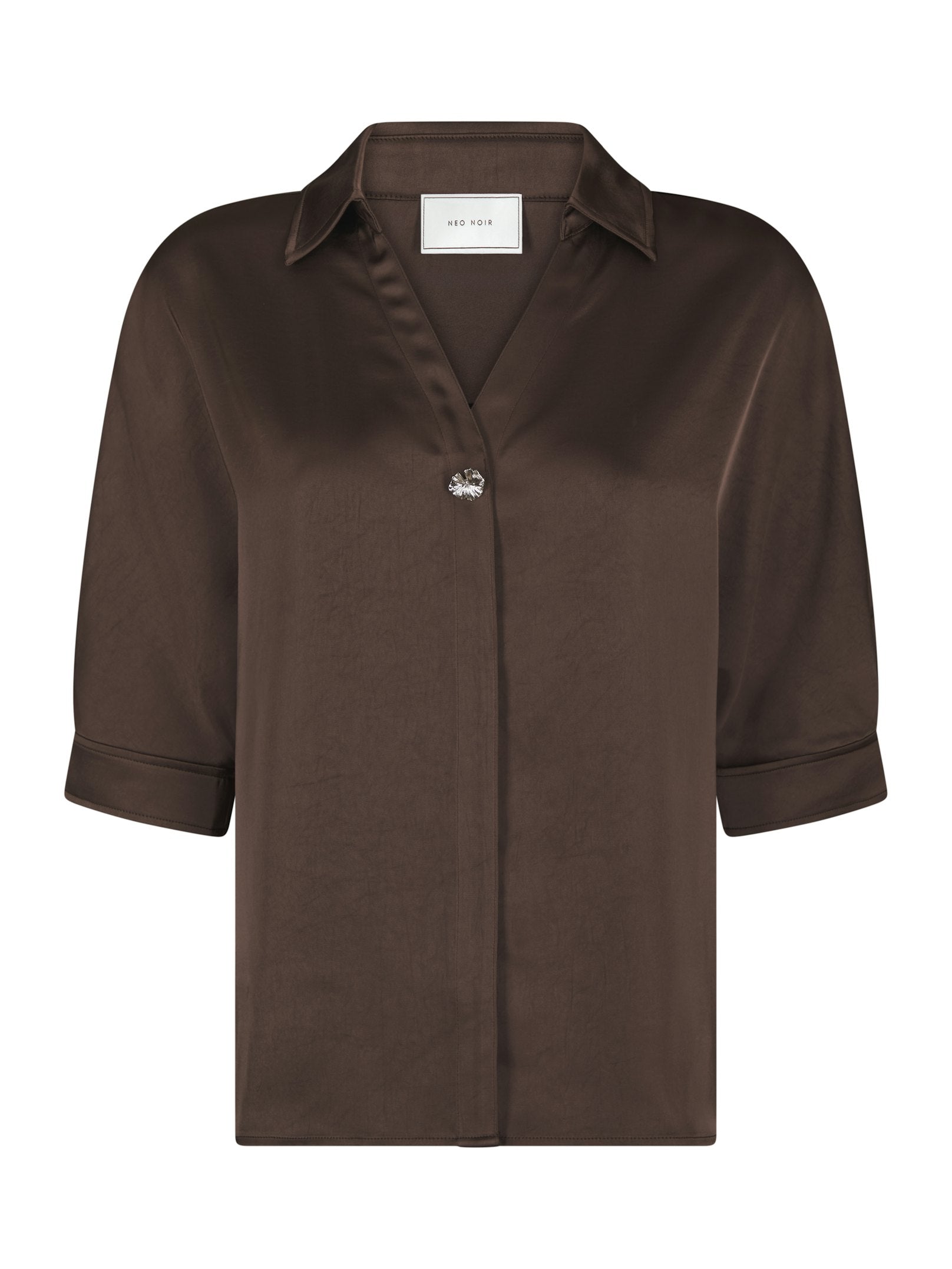 CARM HEAVY SATEEN SHIRT 676 DARK BROWN