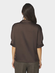 CARM HEAVY SATEEN SHIRT 676 DARK BROWN