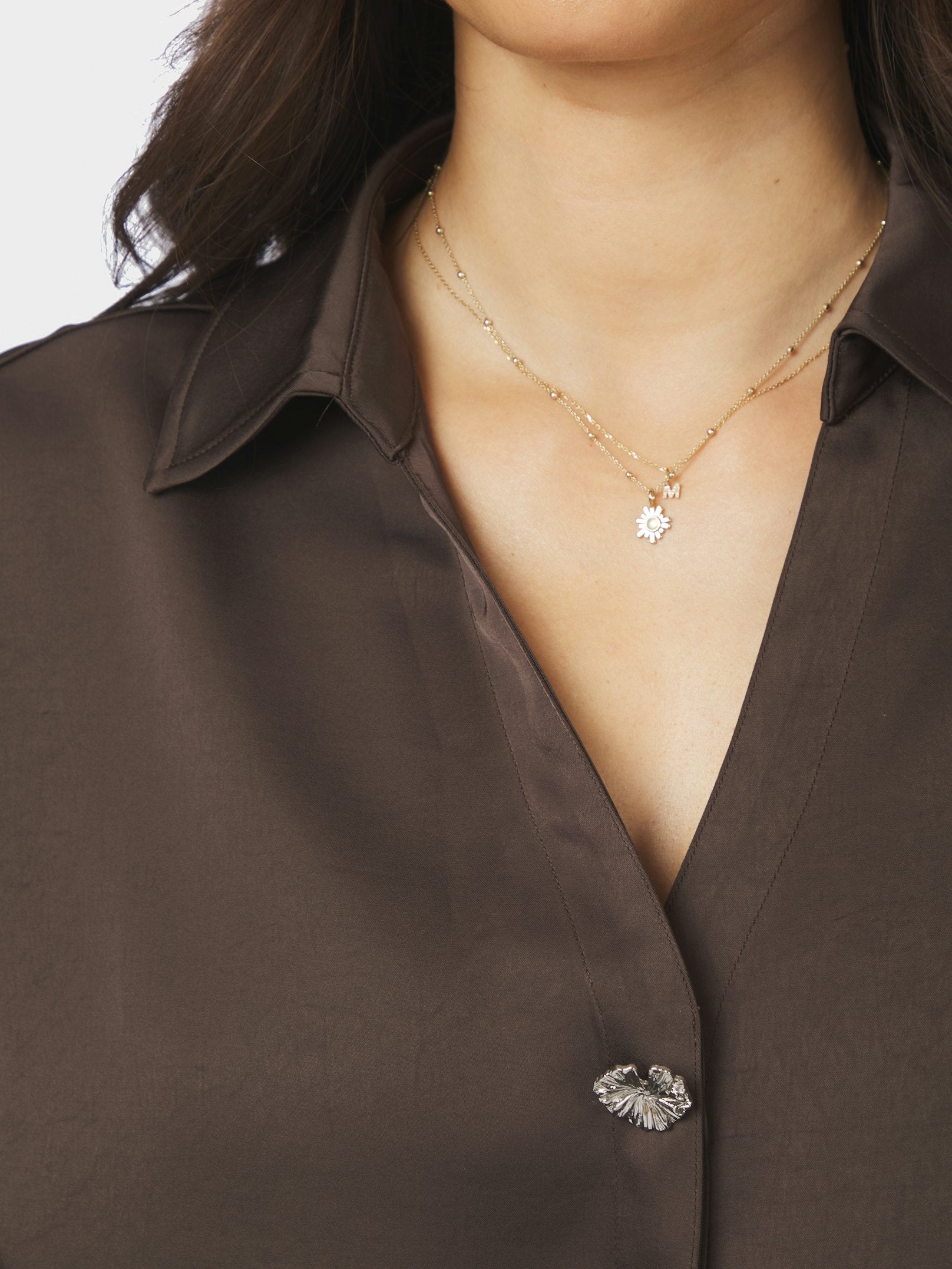 CARM HEAVY SATEEN SHIRT 676 DARK BROWN