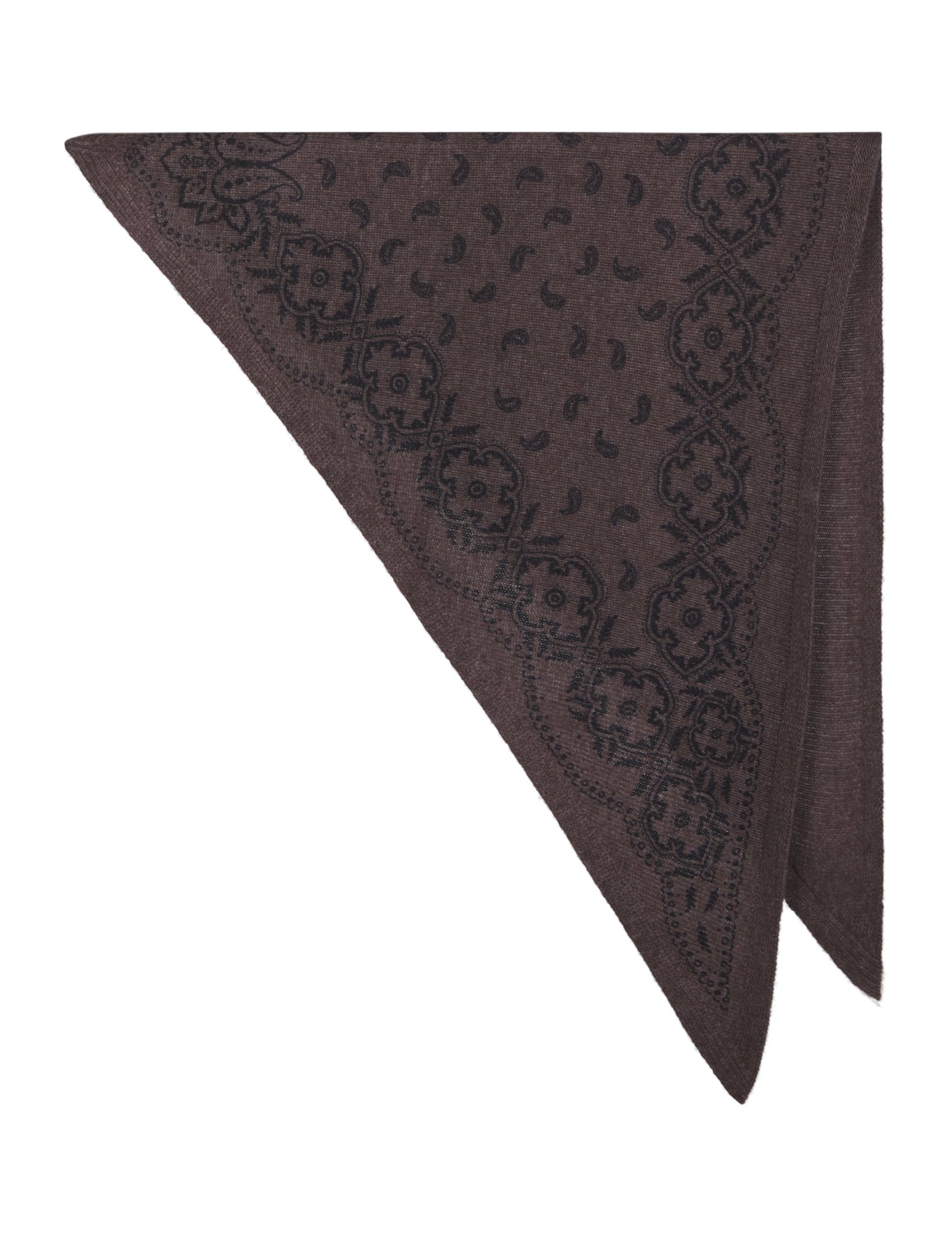 Lolana Paisley Knit Scarf – 205 BROWN MELANGE