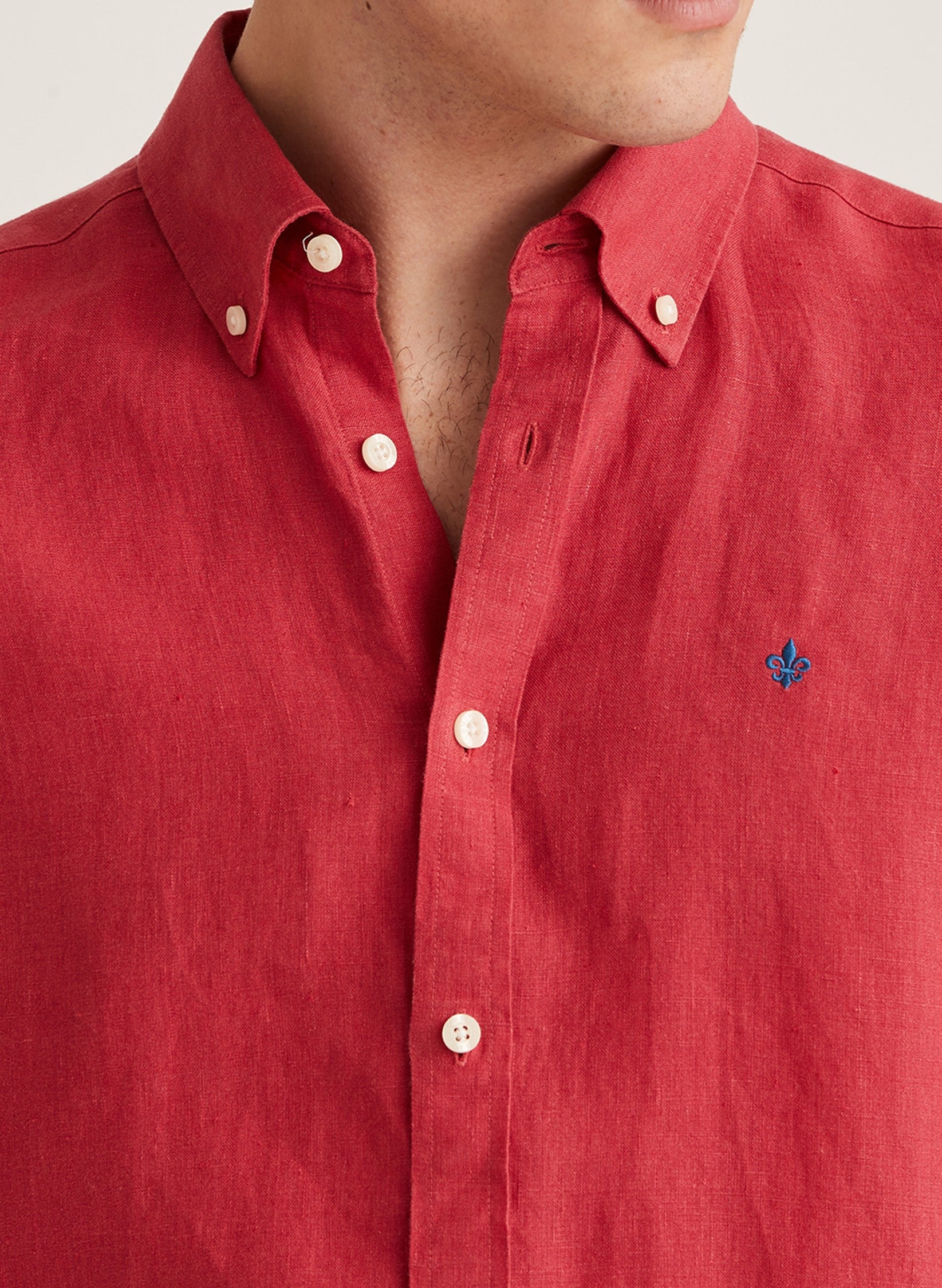 DOUGLAS LINEN BD SHIRT 38 CERISE