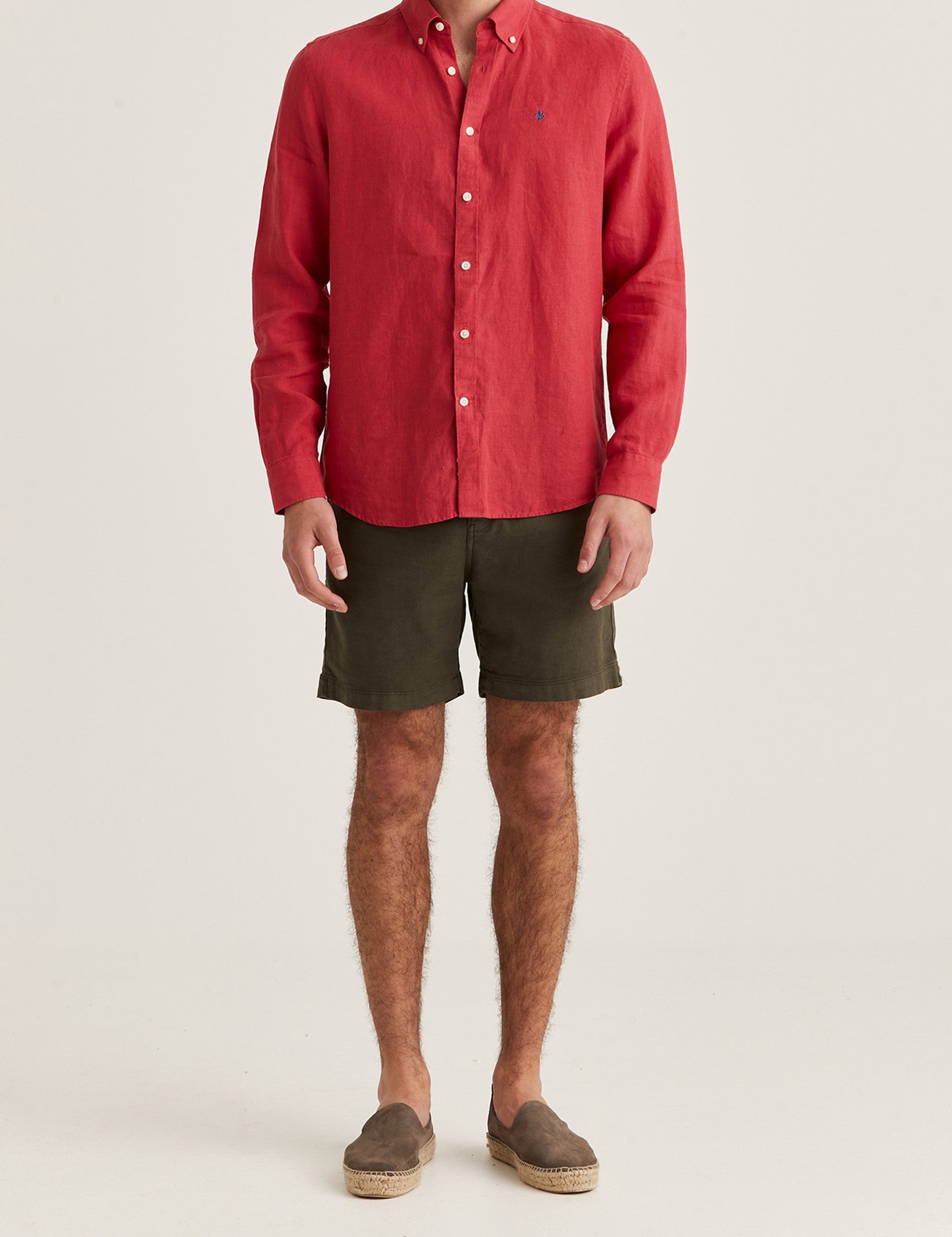 DOUGLAS LINEN BD SHIRT 38 CERISE